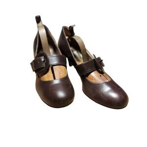 MAX MONELLI sz 39IT/8 US Chocolate Brown Mary Jane Pumps Heels